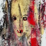 Sondra acrylic painting/collage on paper 32x24 cm