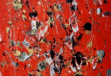 one artwork - many faces in red-gold-black