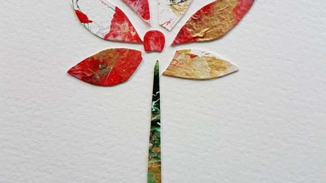 recycled - acrylic paintings-pieces on aquarell paper