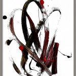 acrylic abstract on paper 30x21cm # 003