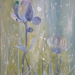 phantasie garden while rain mixed media on canvas 60x40cm  